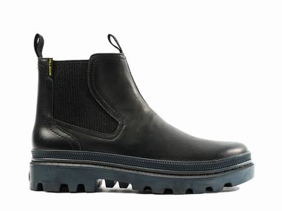 Palladium PALLATROOPER CHE LEATHER Men's Chelsea Boots Black | Canada-8523