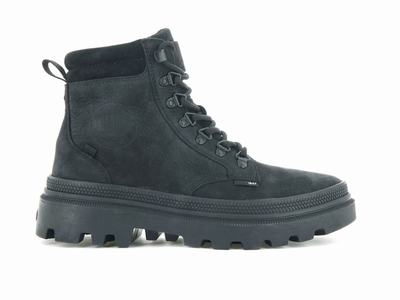 Palladium PALLATROOPER HIKER NUBUCK Women's High Top Sneakers Black | Canada-1473