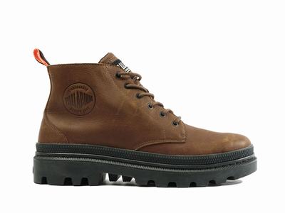 Palladium PALLATROOPER HI WP+ Men's High Top Sneakers Brown | Canada-8375