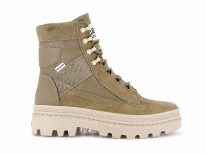 Palladium PALLATROOPER TACTICAL Women's High Top Sneakers Olive | Canada-5784