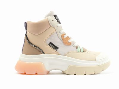 Palladium PALLAWAVE CUFF Women's High Top Sneakers Brown | Canada-3074