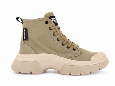 Palladium PALLAWAVE Women's Sneakers Olive | Canada-3947