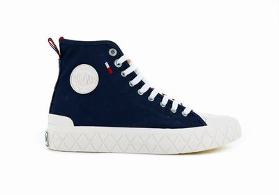Palladium PALLA ACE CANVAS MID Women's High Top Sneakers Indigo / Red | Canada-2653