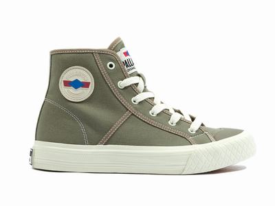 Palladium PALLA LOUVEL Men's Sneakers Green | Canada-0358