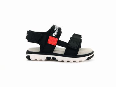 Palladium PALLA NIKKOO MONO Kids' Sandals Black | Canada-0867
