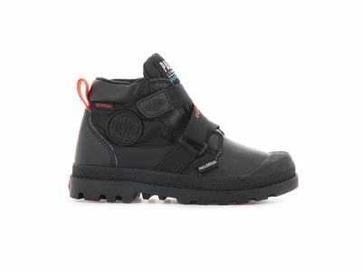 Palladium PAMPA HI CUFFSTR WP+ Kids' Boots Black | Canada-4651