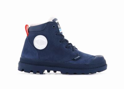 Palladium PAMPA HI CUFF WPS OZ Kids' Boots Indigo | Canada-5671