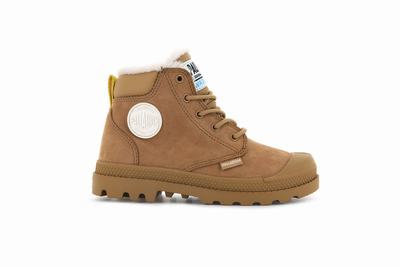 Palladium PAMPA HI CUFF WPS OZ Kids' Boots Brown | Canada-6051