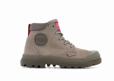 Palladium PAMPA HI CUFF WP OZ Kids' Boots Dune | Canada-0368