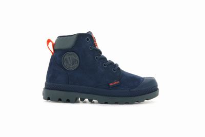 Palladium PAMPA HI CUFF WP OZ Kids' Boots Indigo | Canada-8015