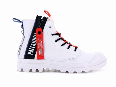 Palladium PAMPA HI TICKET TO EARTH Men's Boots White | Canada-2967