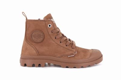 Palladium PAMPA HI ZIP WL Women's Winter Boots Brown | Canada-1406