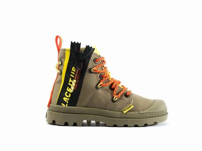 Palladium PAMPA LACE IT Kids' Boots Green | Canada-8496