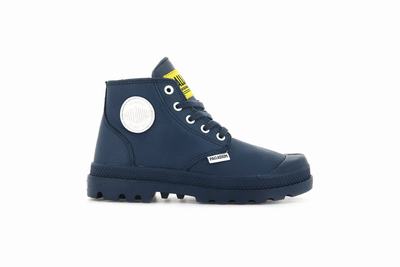 Palladium PAMPA MID LTH ZIP Kids' Boots Indigo | Canada-6940