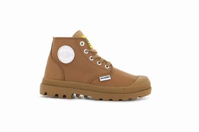 Palladium PAMPA MID LTH ZIP Kids' Boots Brown | Canada-8769