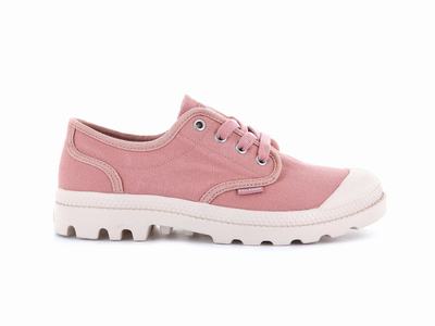 Palladium PAMPA OXFORD Women's Low Top Shoes Rose Dark Red | Canada-7654