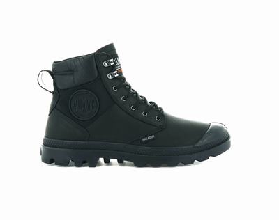 Palladium PAMPA SHIELD WP+ LTH Women's Boots Black | Canada-6513