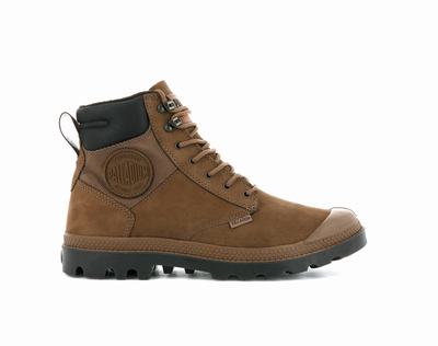 Palladium PAMPA SHIELD WP+ LUX Men's Boots Mahogany | Canada-2473