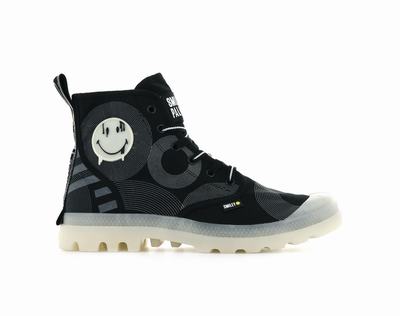 Palladium PAMPA SMILEY GITD Women's Boots Dark Grey | Canada-6423
