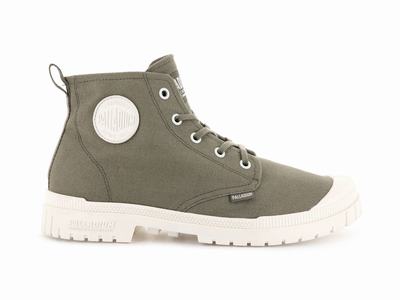 Palladium PAMPA SP20 HI CANVAS Men's Boots Green | Canada-3476