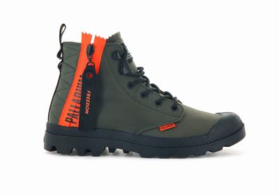Palladium PAMPA UNLOCKED Men's Boots Olive | Canada-9650