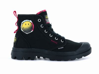 Palladium PAMPA X SMILEY 1970 Women's Boots Black | Canada-4092