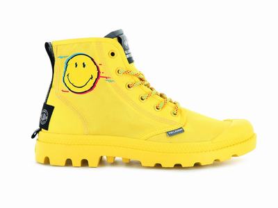 Palladium PAMPA X SMILEY 2000 Men's Boots Yellow | Canada-9652