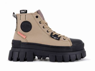 Palladium REVOLT HI TX Women's High Top Sneakers Olive | Canada-5618