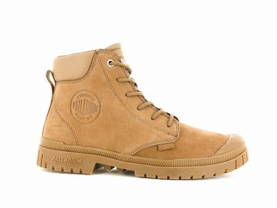 Palladium SP20 CUFF LEATHER WATERPROOF Women's Boots Mahogany | Canada-9624